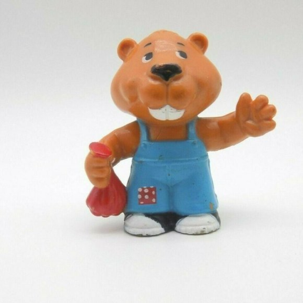 Vintage 1984 Tomy Get Along Gang Bingle Beaver PVC Figure Toy 80s Collectible